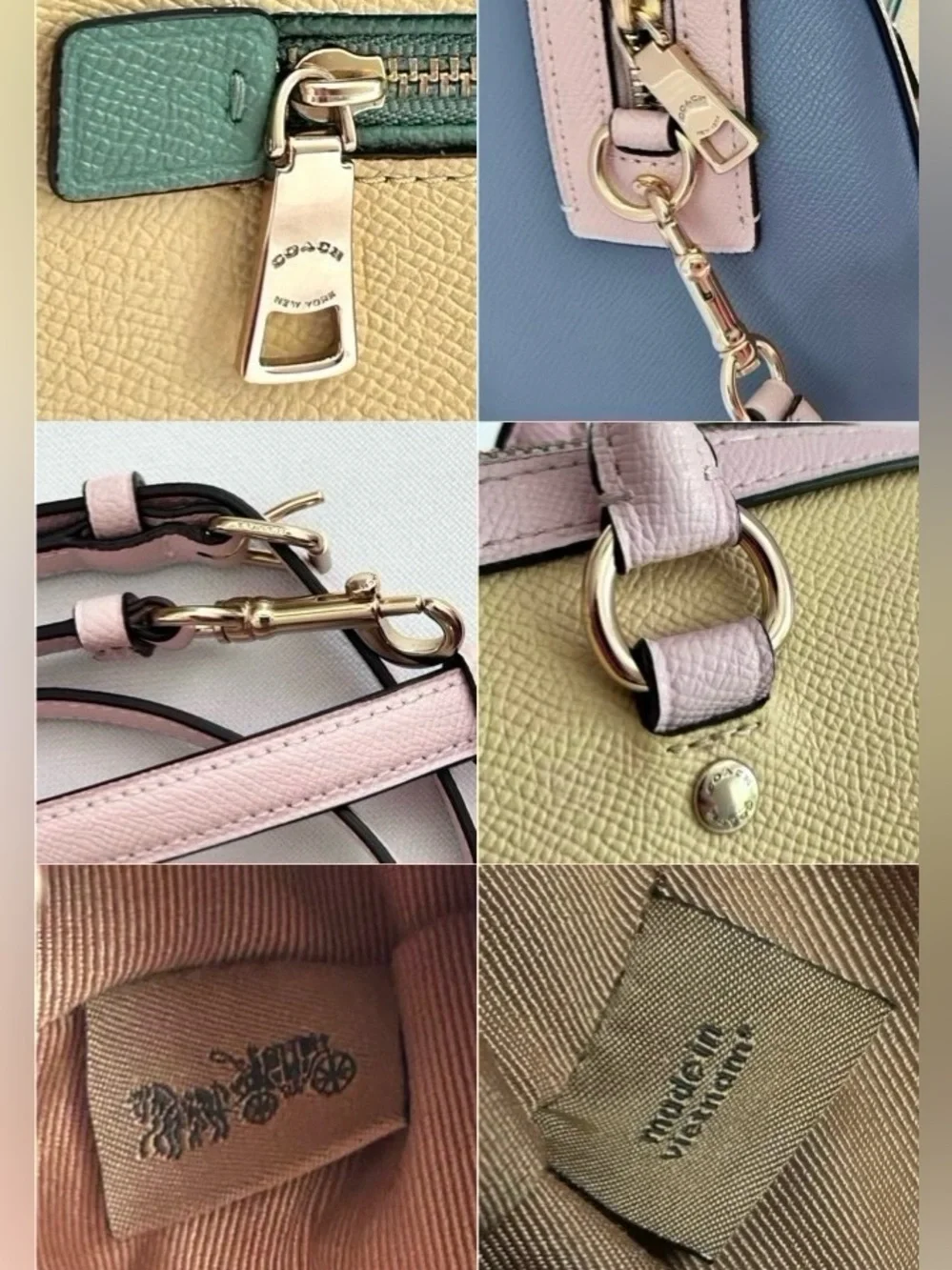 Coach Rowan Colorblock Structured Satchel Crossbody Strap C3428 10.5”x6.25” EUC
